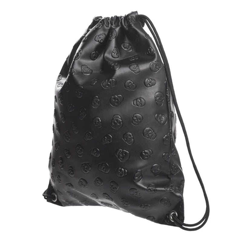 Unisex Skull Drawstring Backpack Bags