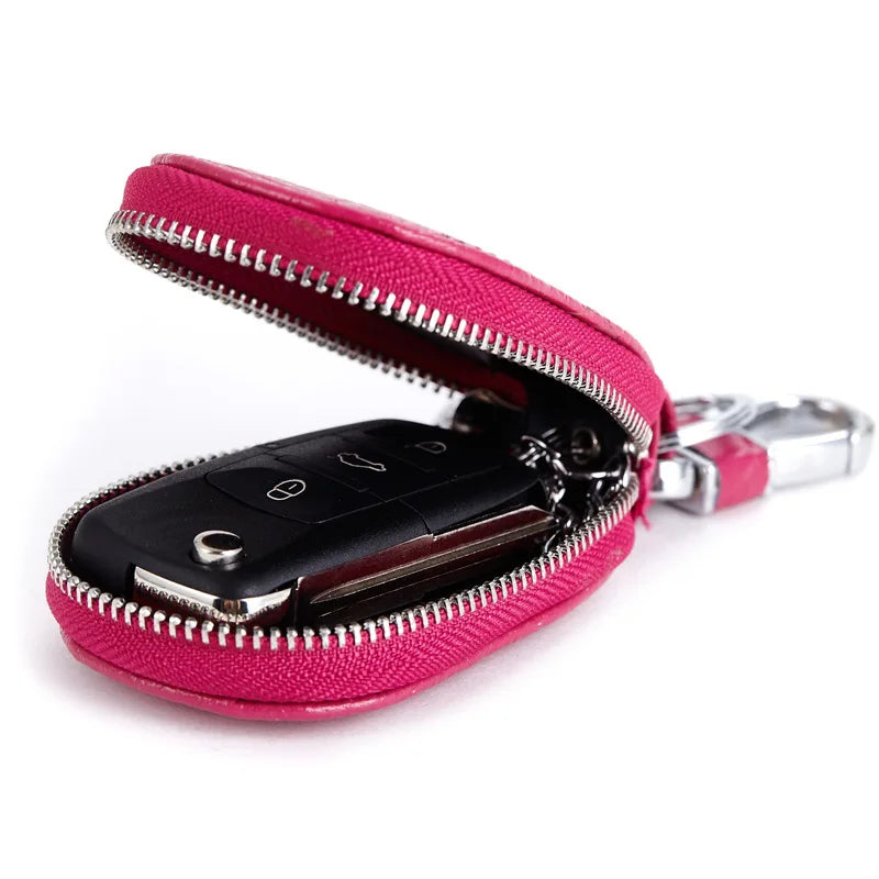 Crocodile Pattern Leather Car Key Holder Keychain Case