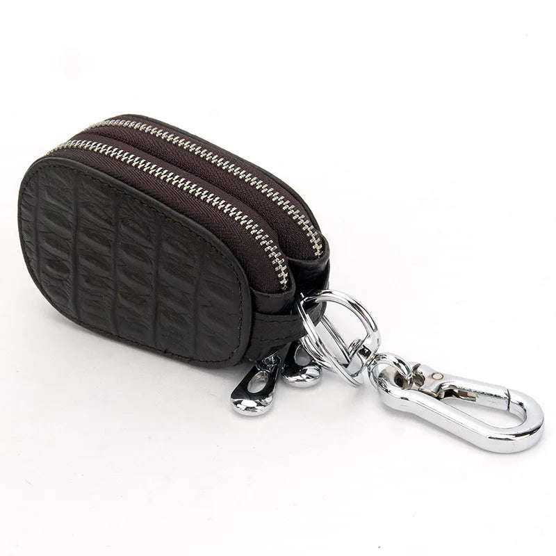 Unisex Leather Key Holder Wallet Organizer - Double Layers
