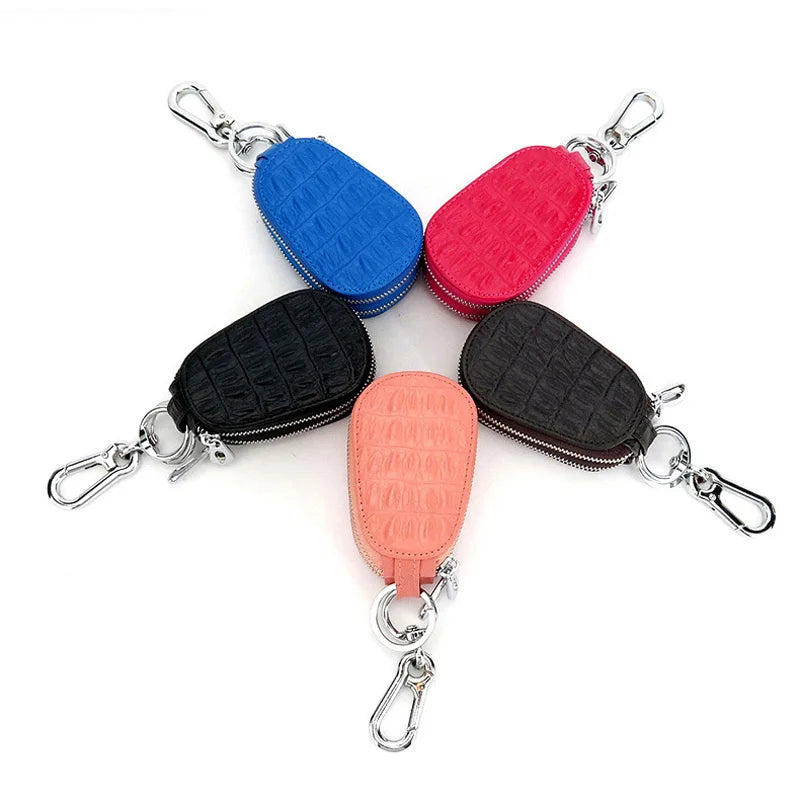 Unisex Leather Key Holder Wallet Organizer - Double Layers