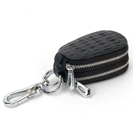 Unisex Leather Key Holder Wallet Organizer - Double Layers