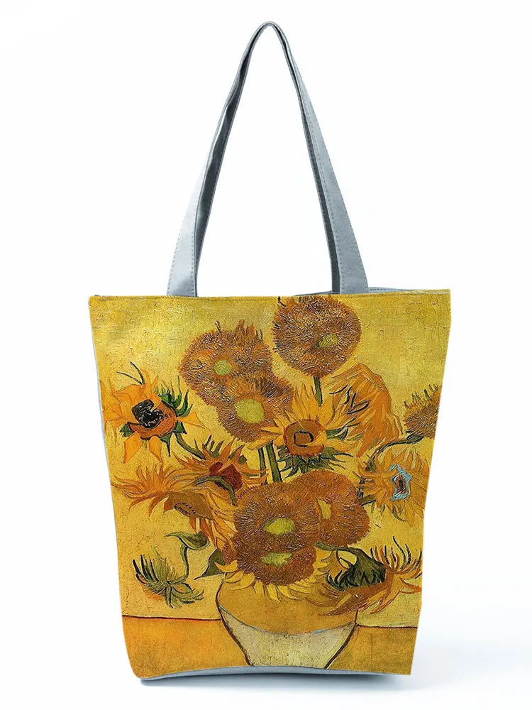 Van Gogh Oil Painting Tote Bag Retro Art Travel Bag Women