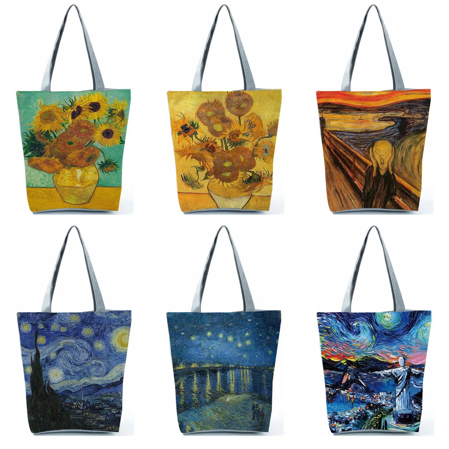 Van Gogh Oil Painting Tote Bag Retro Art Beach Bag Women Eco Shopping Handbag