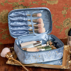 Velvet Cosmetic Bag Large Capacity Toiletries Organizer Makeup Cases