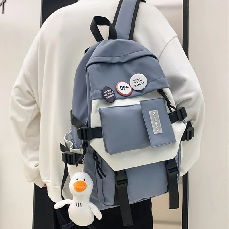 Teenage Girl And Boy Backpack Student Schoolbag Waterproof Women Backpacks