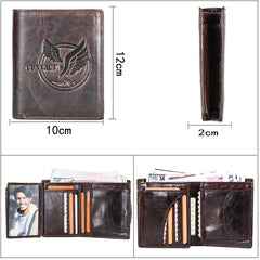 Vertical Three-fold Leather Men's Wallet Multi-functional