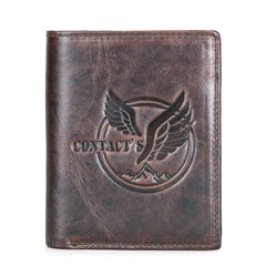 Vertical Three-fold Leather Men's Wallet Multi-functional