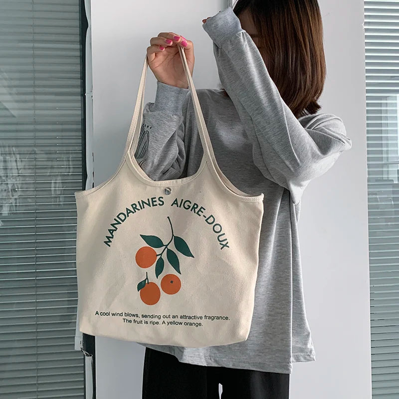 Canvas Shoulder Bag Fruit Ins Wild Female Student Handbag