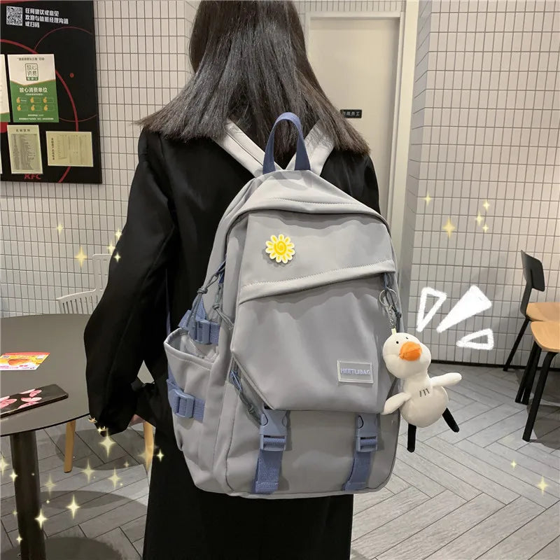 Vintage Backpack Women Classic Shoulder Bag Schoolbag for Teenage