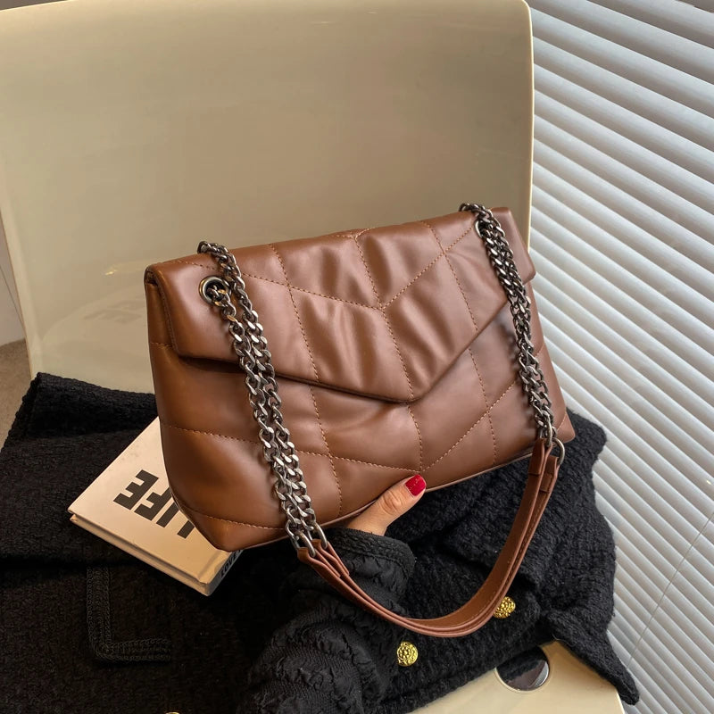 Vintage V-Line Shoulder Crossbody Bags Women Handbag and Purses