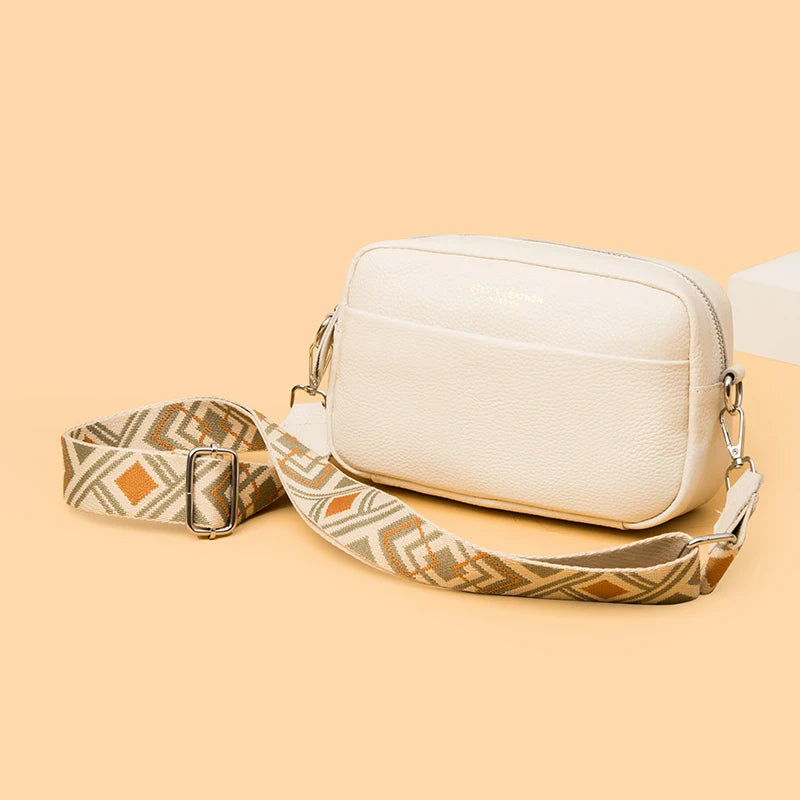 Vintage Cowhide Crossbody Cell Phone Shoulder Bag for Women