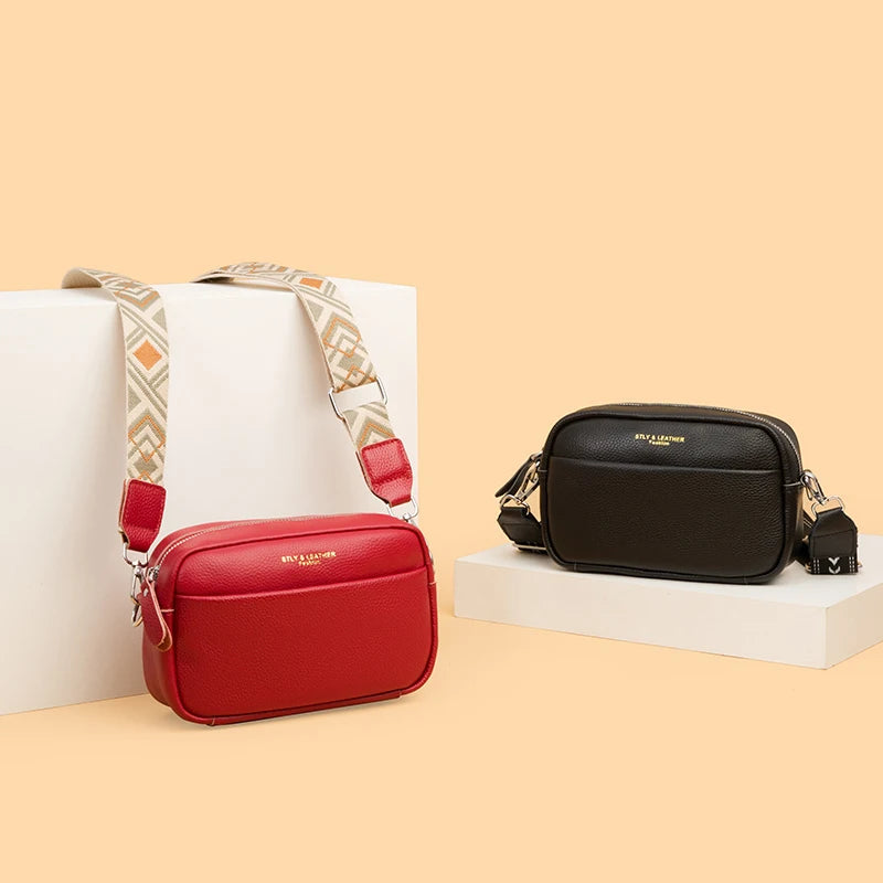 Vintage Cowhide Crossbody Cell Phone Shoulder Bag for Women