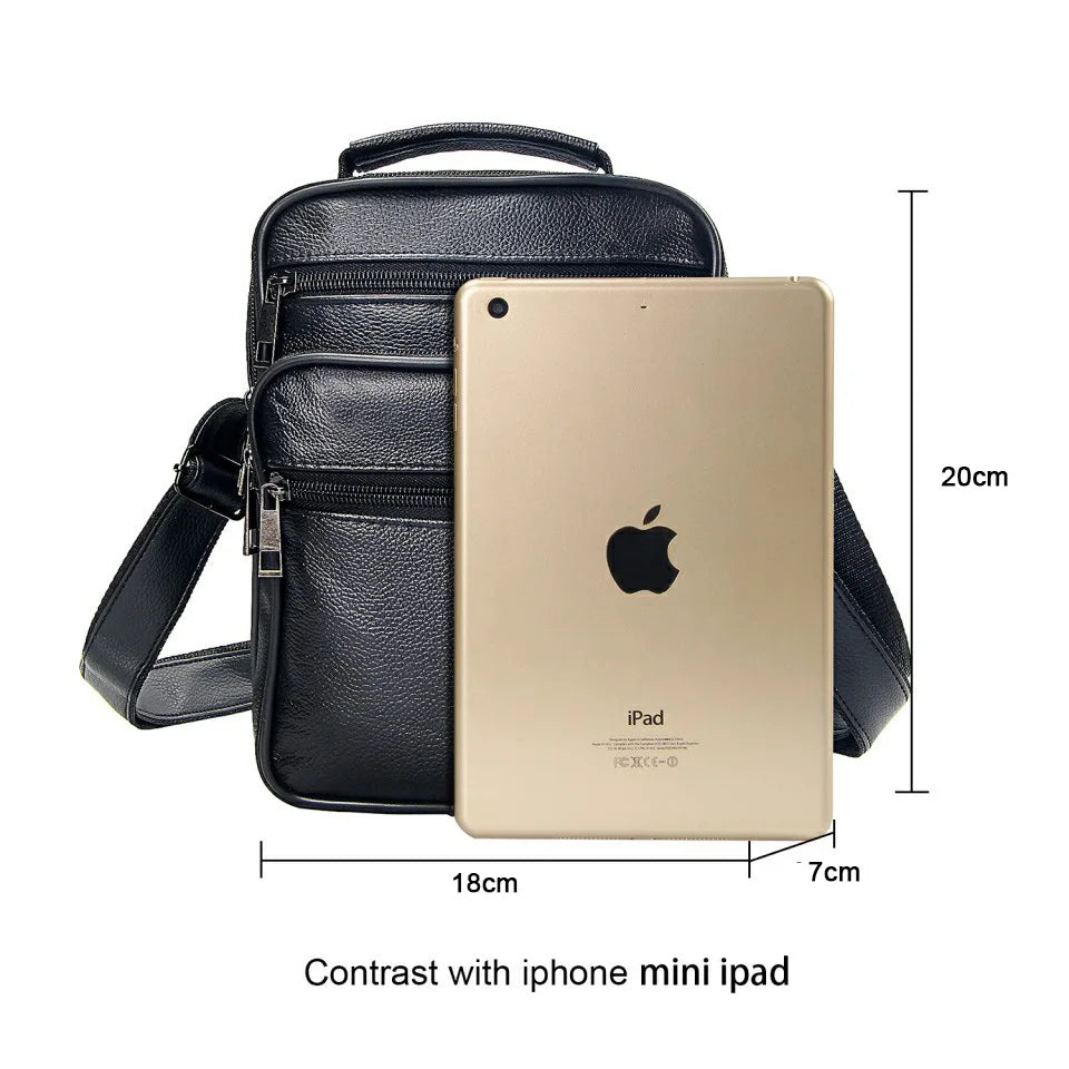 Vintage Leather Crossbody Bag for Men Small Messenger Bag