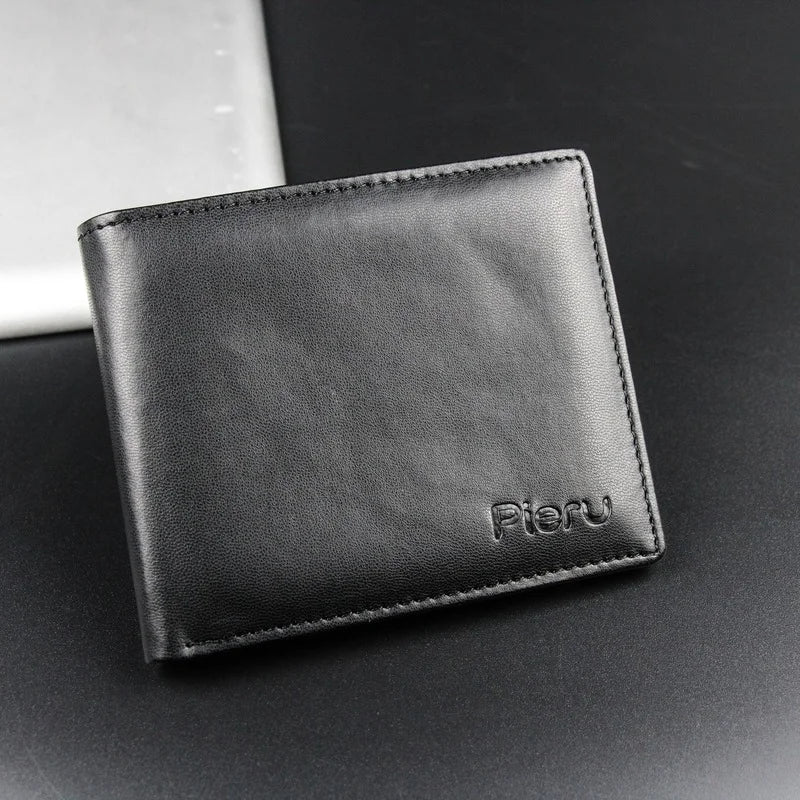 Vintage Men Wallet Oil Wax Leather Coin Zipper Purse