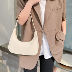 Vintage PU Leather Casual Nylon Women Small Underarm Shoulder Bags