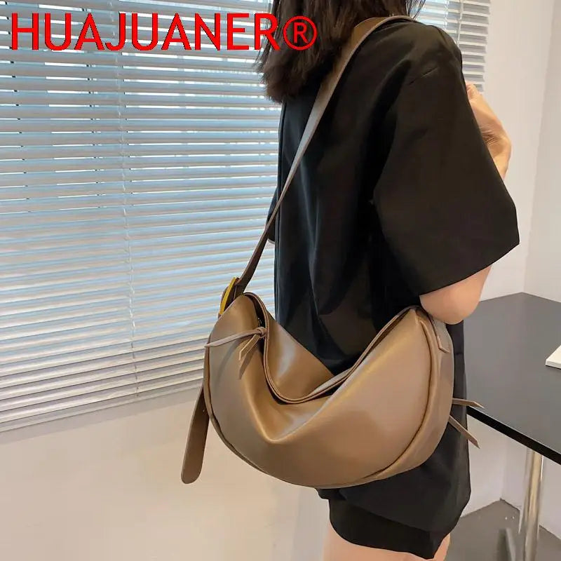 Vintage Crossbody Bags Large Capacity Handbags Solid Shoulder Bags