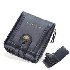 Vintage Men's Wallet Short Purse Zip Clutch