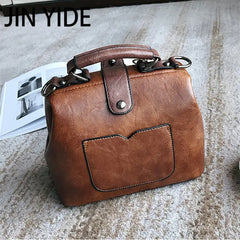 Vintage Small Leather Crossbody Bag for Women Shoulder Handbag
