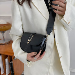 Vintage Solid Saddle Bag High PU Leather Women's Handbag