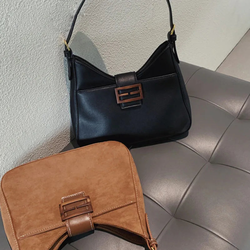 Vintage Suede Underarm Bag Shoulder Handbag Messenger Bag