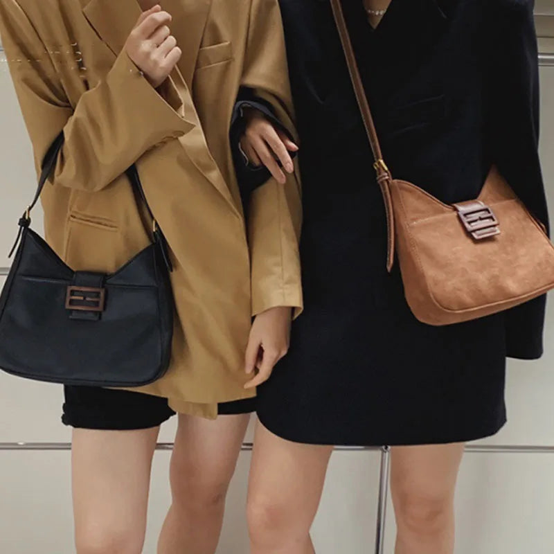Vintage Suede Underarm Bag Shoulder Handbag Messenger Bag