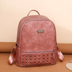 Vintage Women Backpack Large Capacity Student School Bag Cowhide Female