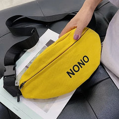 Women Waist Bag Fanny Pack Canvas Hip Hop Party Chest Packs
