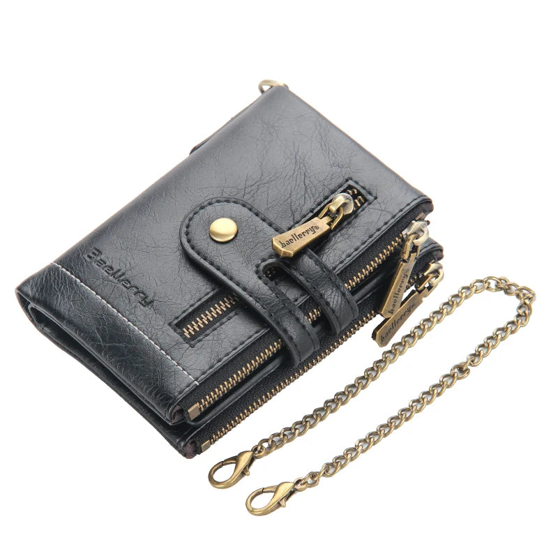 Short Wallet Men's Retro Multi-card PU Waterproof Wallet