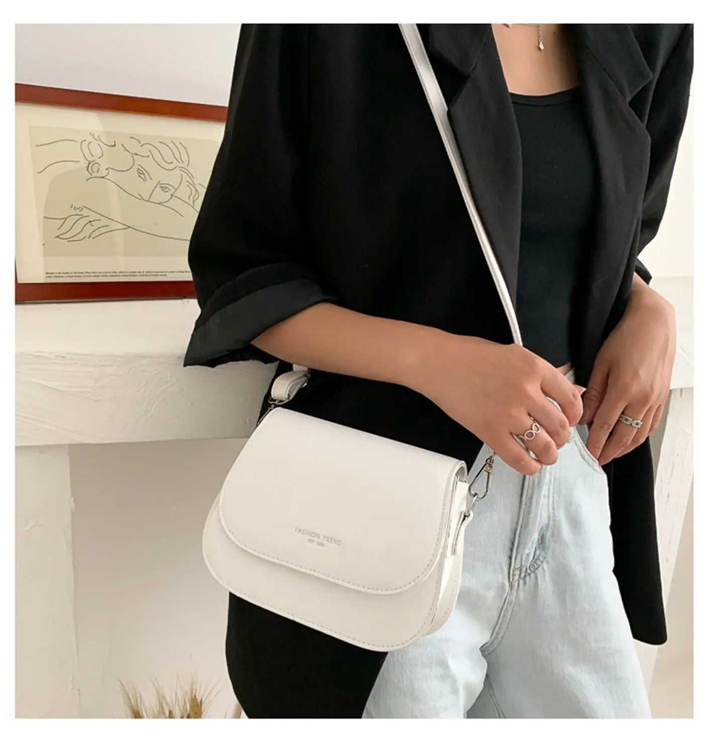 Retro Travel Saddle Bag Shoulder Bags Handbag Messenger bag