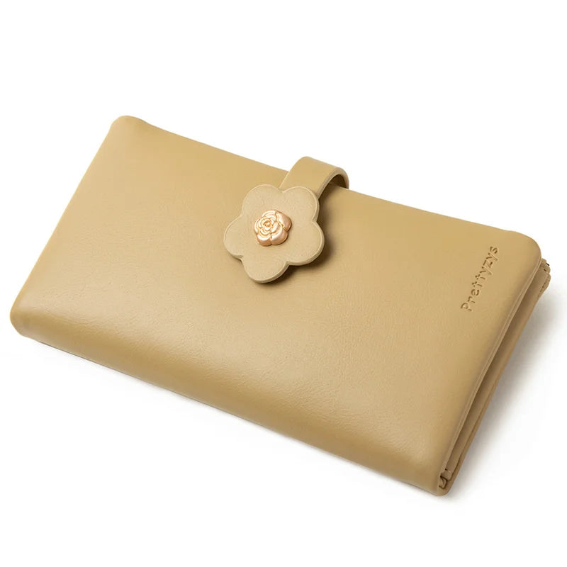 Small Fresh Flower Buckle PU Wallet Women's Handbag