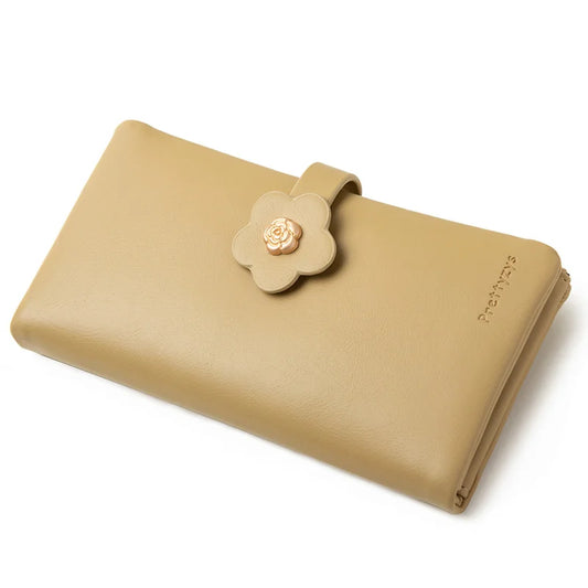Small Fresh Flower Buckle PU Wallet Women's Handbag