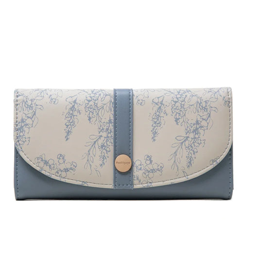Women's Long PU Buckle Zipper Handbag