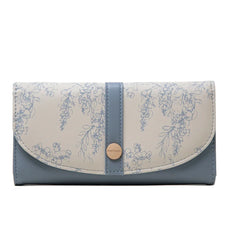 Women's Long PU Buckle Zipper Handbag