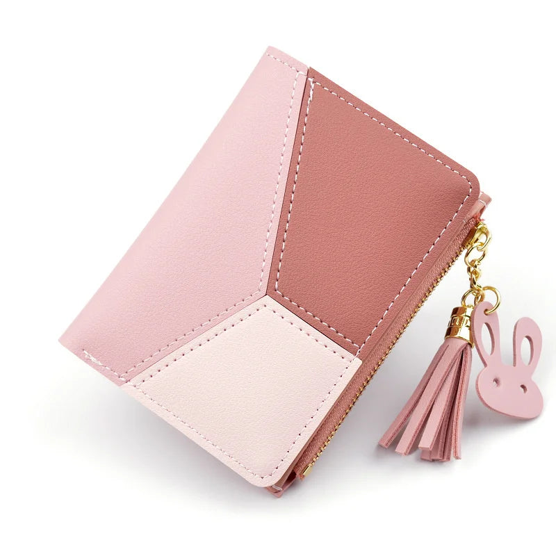 Women's Short Wallet Contrast Mini Thin Wallet
