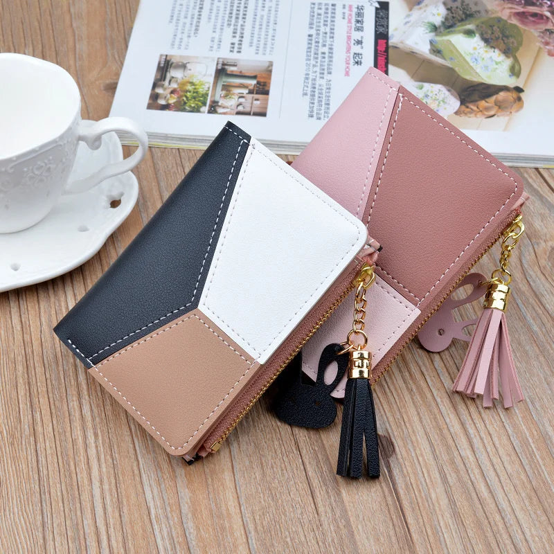 Women's Short Wallet Contrast Mini Thin Wallet