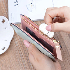 Women's Short Wallet Soft Leather Belt Buckle Small Wallet