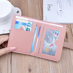 Women's Short Wallet Soft Leather Belt Buckle Small Wallet