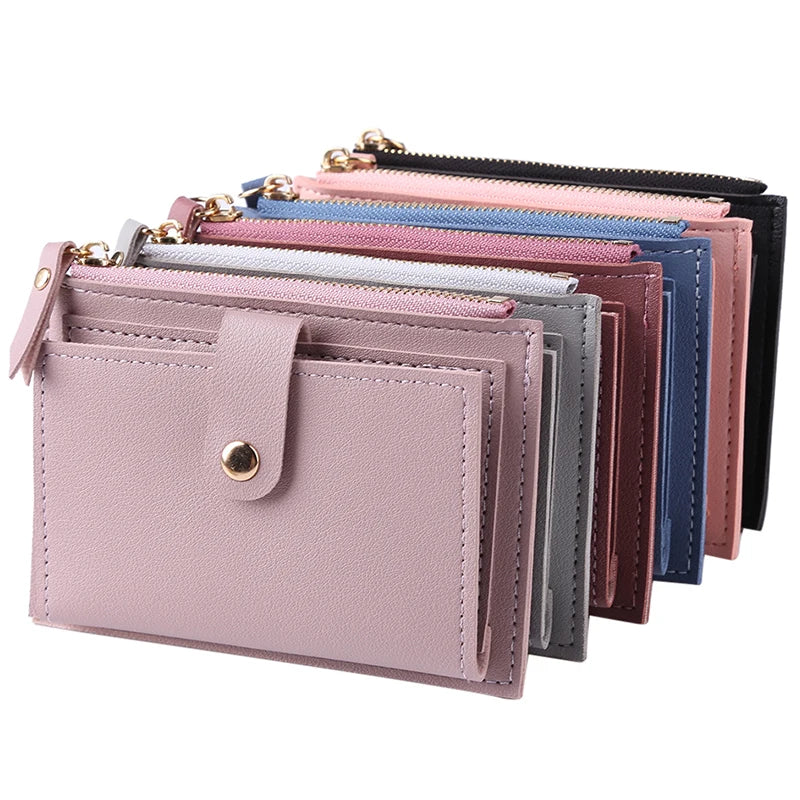 Solid Small Wallet PU Girl Clutch Purse