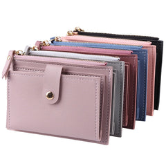 Solid Small Wallet PU Girl Clutch Purse