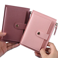 Solid Small Wallet PU Girl Clutch Purse