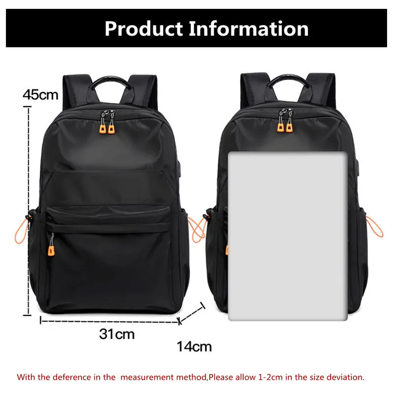 Waterproof Laptop Backpack USB Charge Large Capacity Casual Daypack