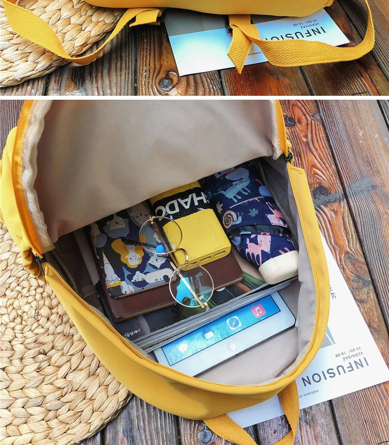 Waterproof Nylon Backpack Women Travel School Bag Teenage Girls Book Backpack