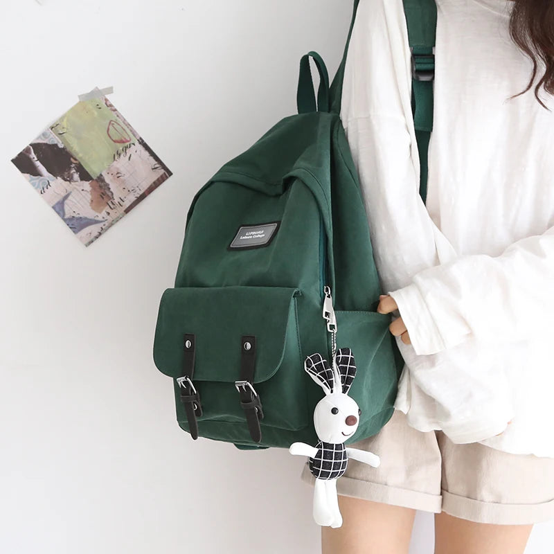 Waterproof Nylon Women Backpack Casual Ladies Schoolbag