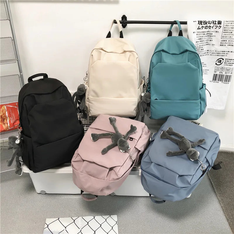 Waterproof Nylon Women Backpack School Backpack Large Capacity Men Book Bag