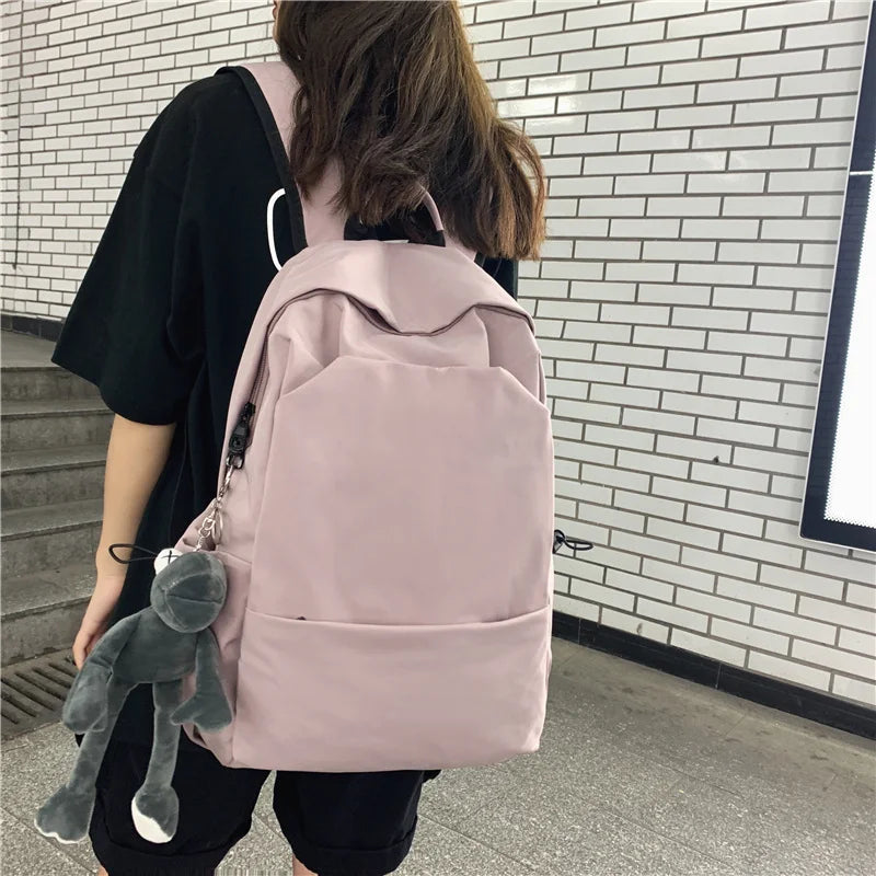 Waterproof Nylon Women Backpack School Backpack Large Capacity Men Book Bag