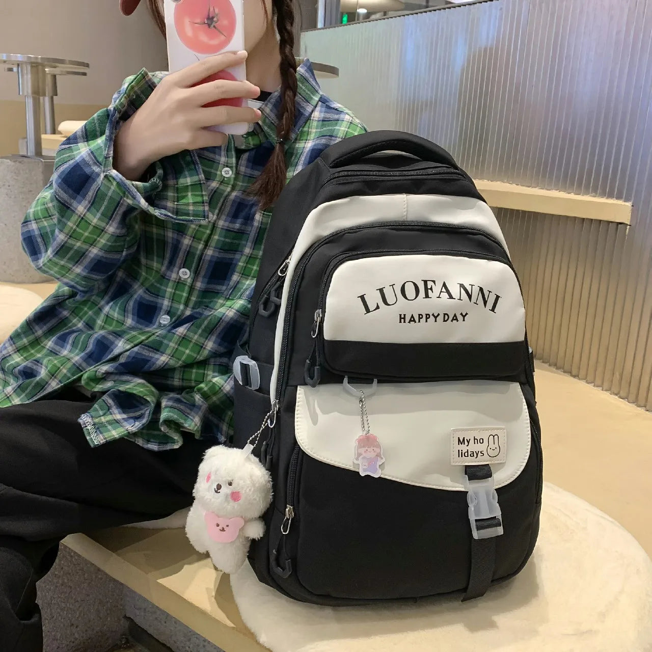 Waterproof Nylon Women Backpack Japanese Female Students Schoolbag Multilayer