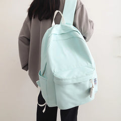 Waterproof Nylon Women Backpack Schoolbag Teenage Girls Solid Bookbag Mochila