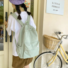 Waterproof Nylon Women Backpack Travel Bag Schoolbag
