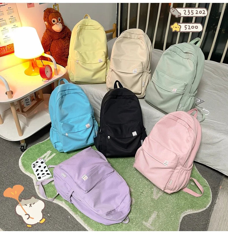 Waterproof Nylon Women Backpack Travel Bag Schoolbag