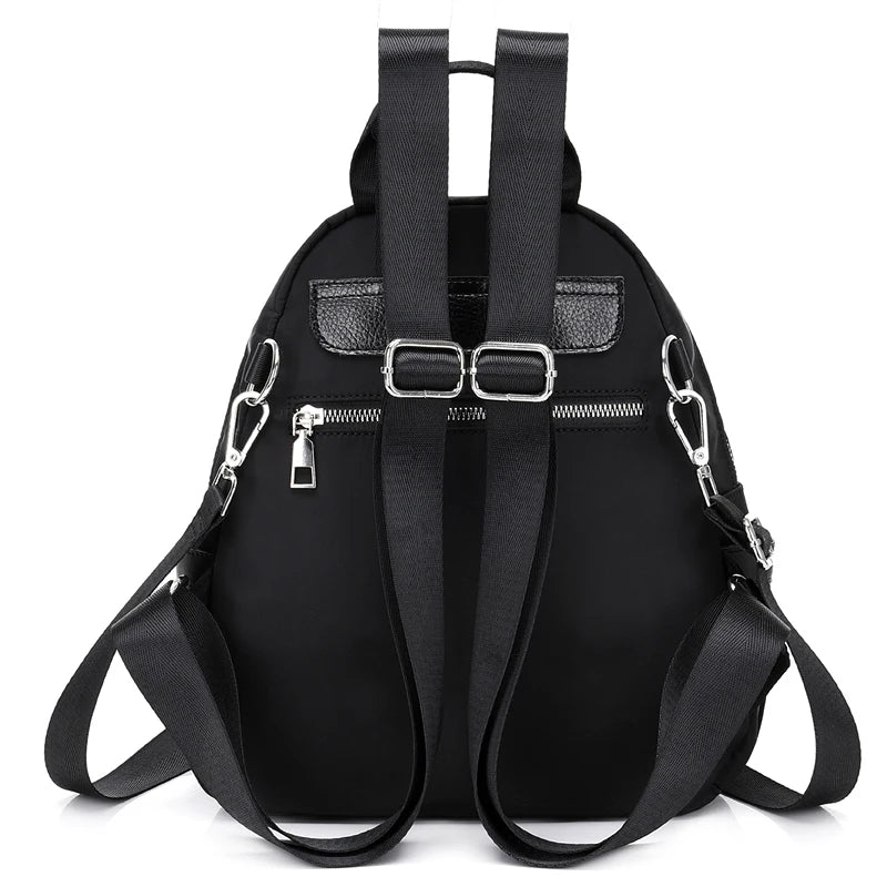 Waterproof Nylon Women Backpack Zipper School Bags For Teens